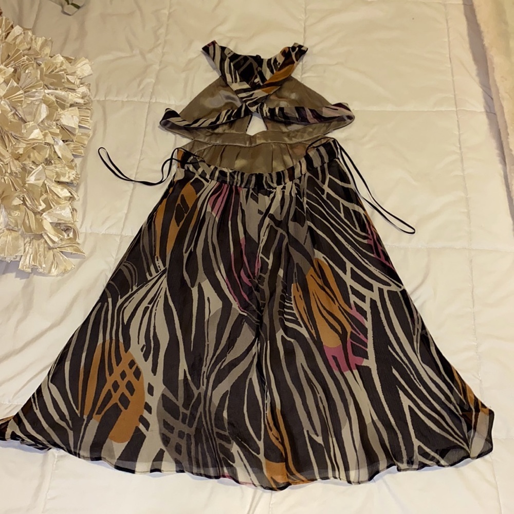 Ali Ro dress women’s 2 black gray pink orange - Picture 2 of 14